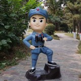 玻璃鋼卡通八路軍戰(zhàn)士人物雕塑造型