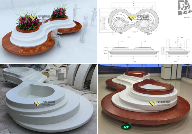 江西南昌商場(chǎng)方圳玻璃鋼創(chuàng)意花盆座椅生產(chǎn)設(shè)計(jì)圖
